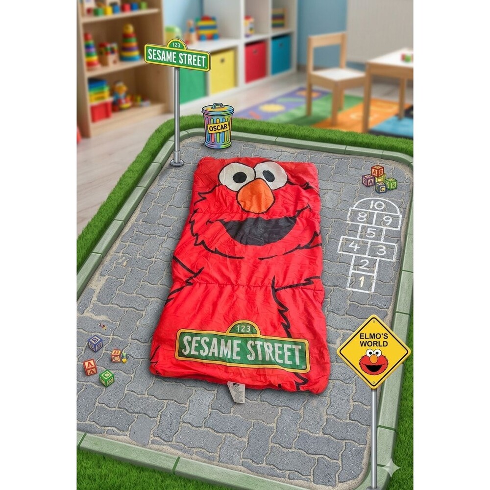 Vintage Playhut Sesame Street Elmo Kids Sleeping Bag Children’s Travel Camping